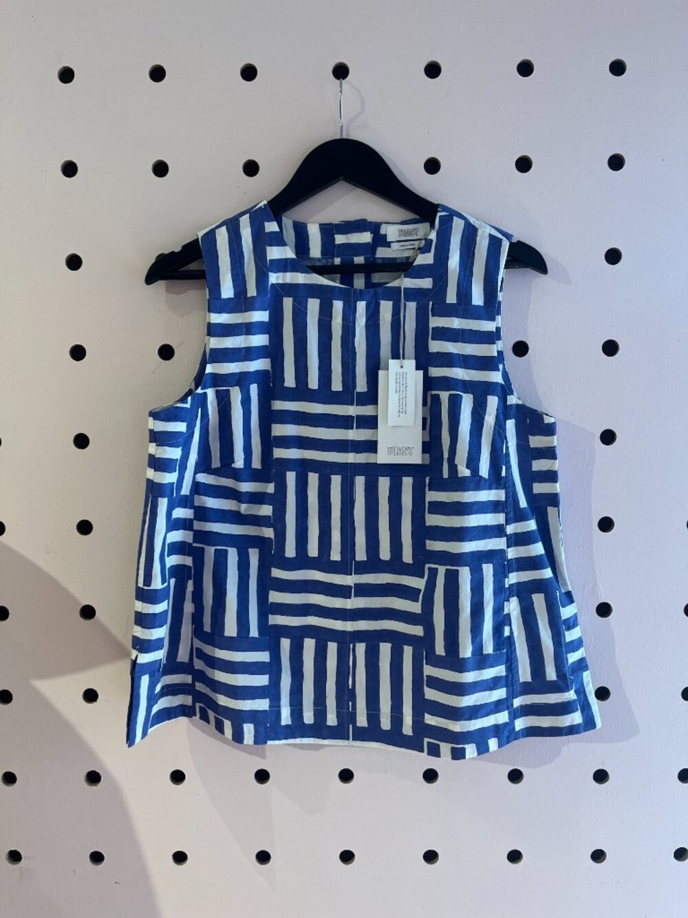 Patchwork Stripe Block Print Top